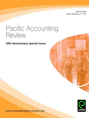 cover image of Pacific Accounting Review, Volume 25, Issue 3